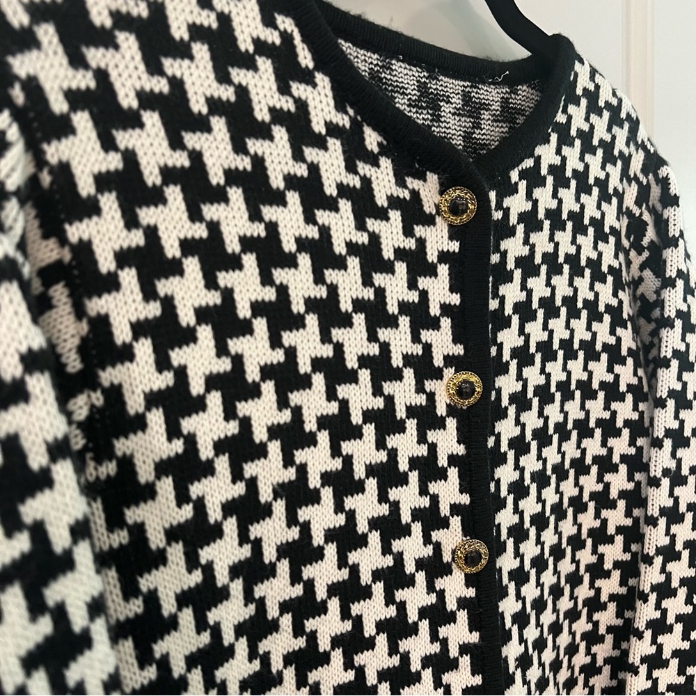 Houndstooth Cardigan Sweater